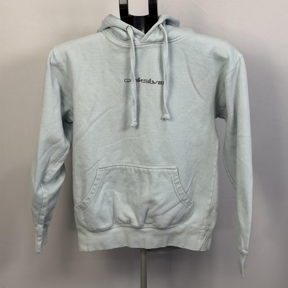 Quiksilver Hoodie Mens Small‎ Blue Fleece Pullover Sweatshirt Florida Logo